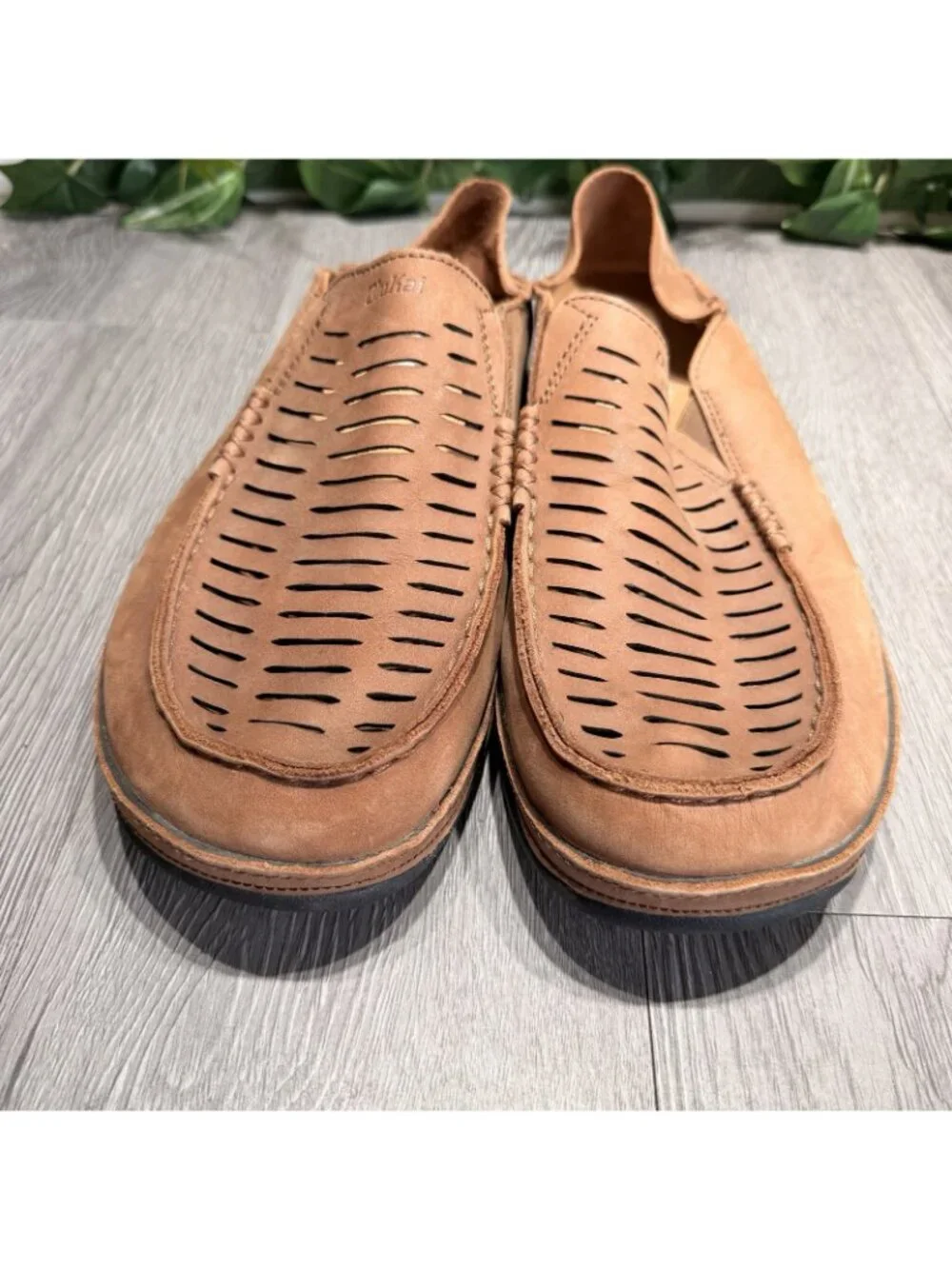 Olukai Moloa Kohana II Loafer Leather Brown Men US 11.5, EU 44.5
